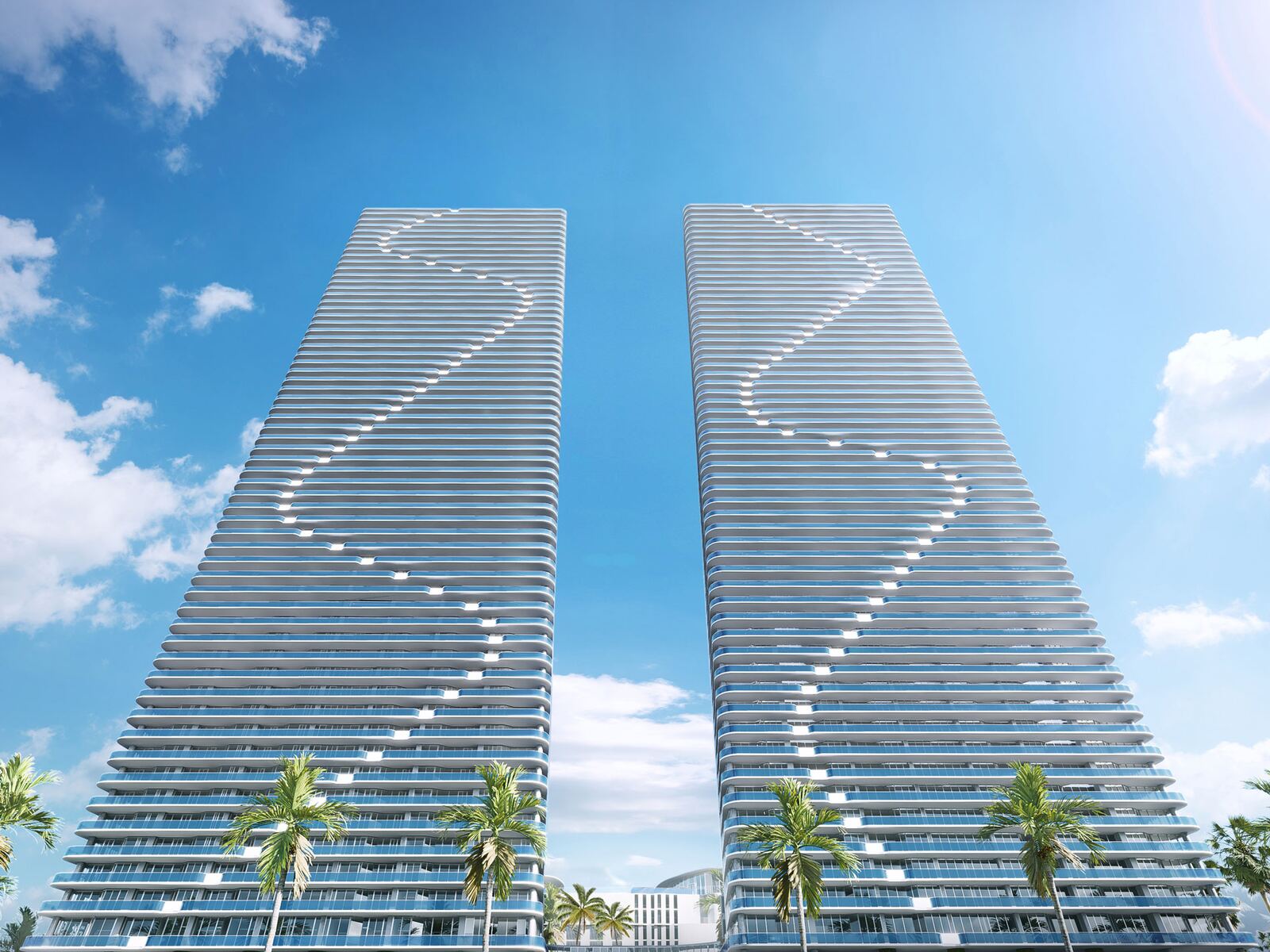 Torres gemelas de 62 pisos de Aria Reserve Miami sobre Edgewater