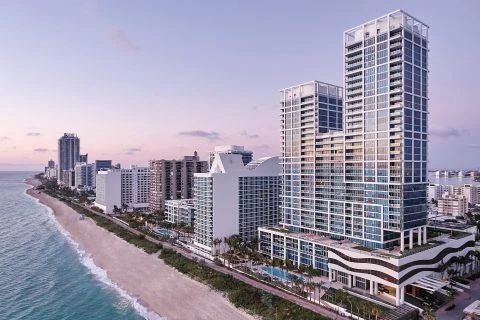 Carillon Miami Wellness Resort oceanfront towers in North Beach Miami