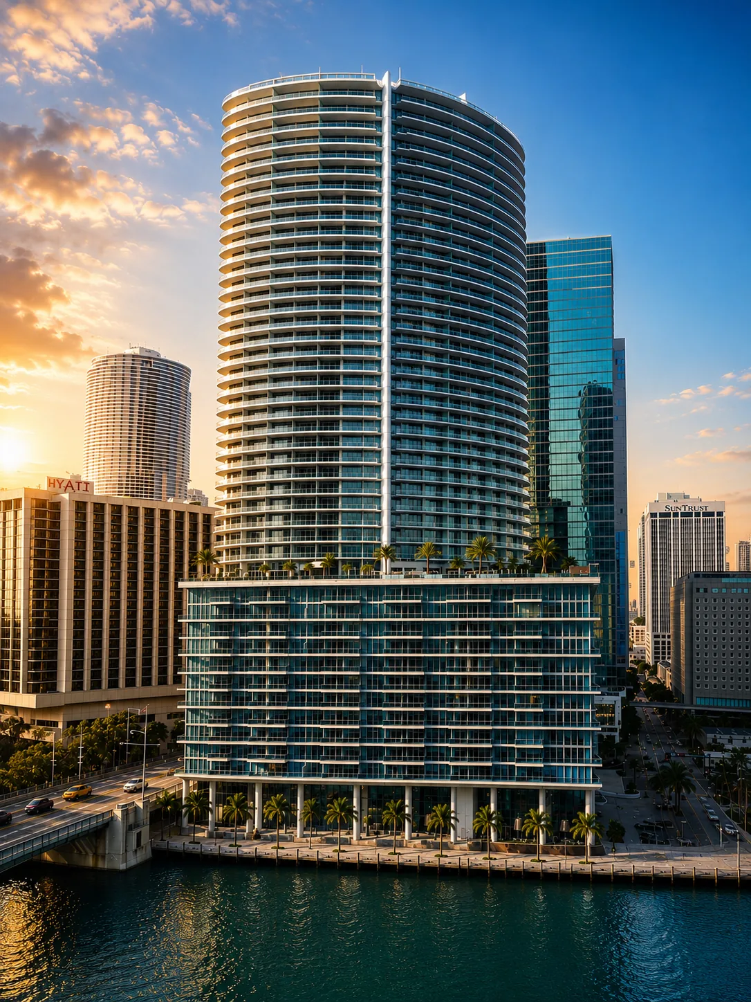 EPIC Miami condominium and hotel tower on Biscayne Boulevard Way at the mouth of the Miami River, Downtown Miami