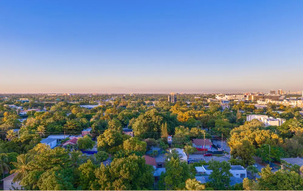 Developer view study looking north from north tower, level 8, at Frida Kahlo Wynwood Residences in Wynwood, Miami