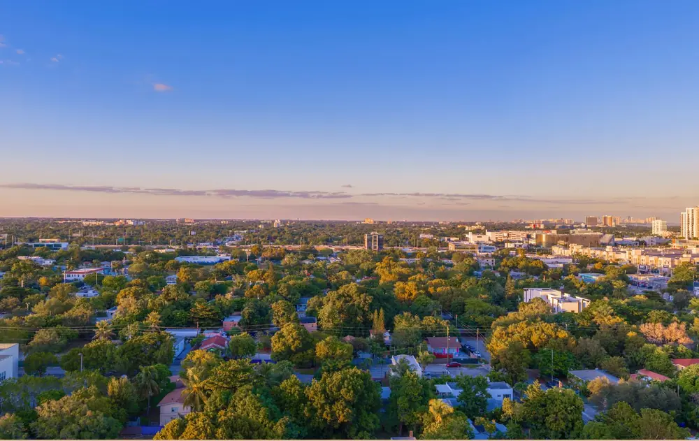 Developer view study looking north from south tower, level 12, at Frida Kahlo Wynwood Residences in Wynwood, Miami