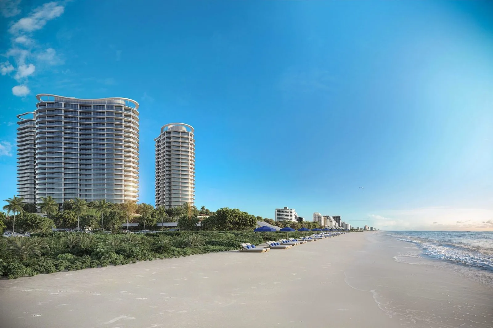 Primary bedroom suite at The St. Regis Residences, Bahia Mar with ocean views (artist's conceptual rendering)