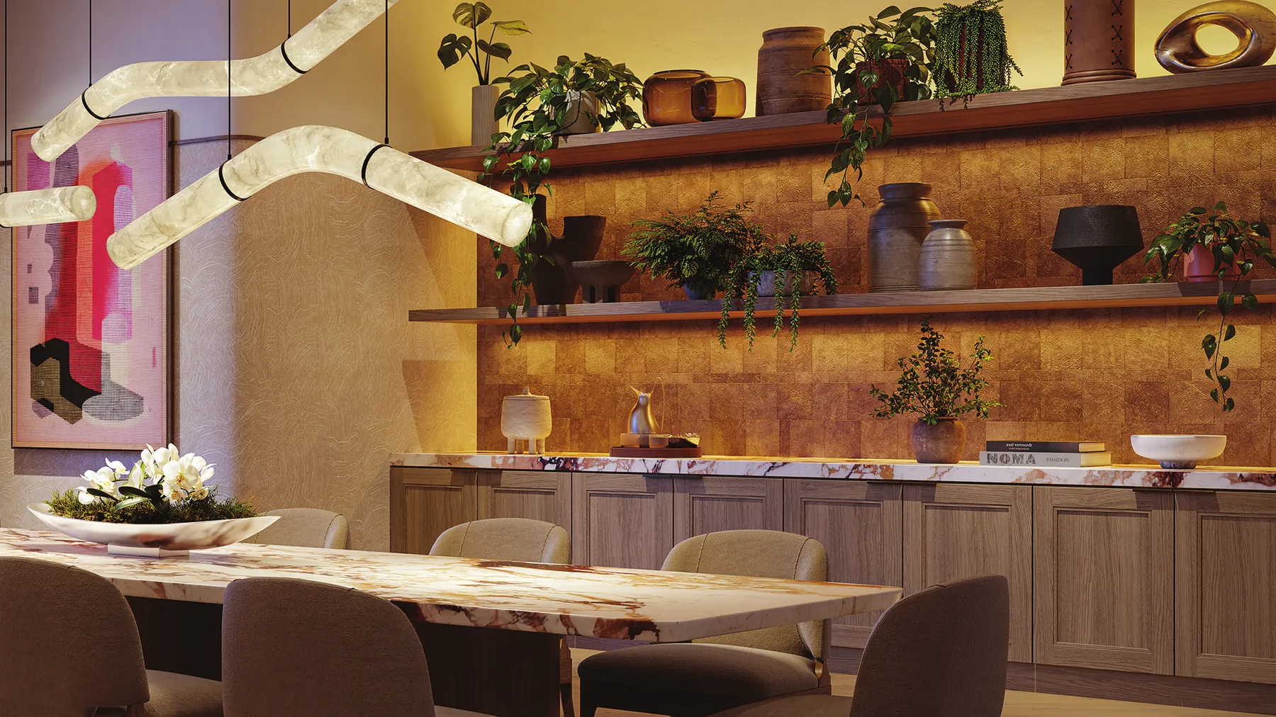 Artist's conceptual rendering of the private dining room at Viceroy Brickell