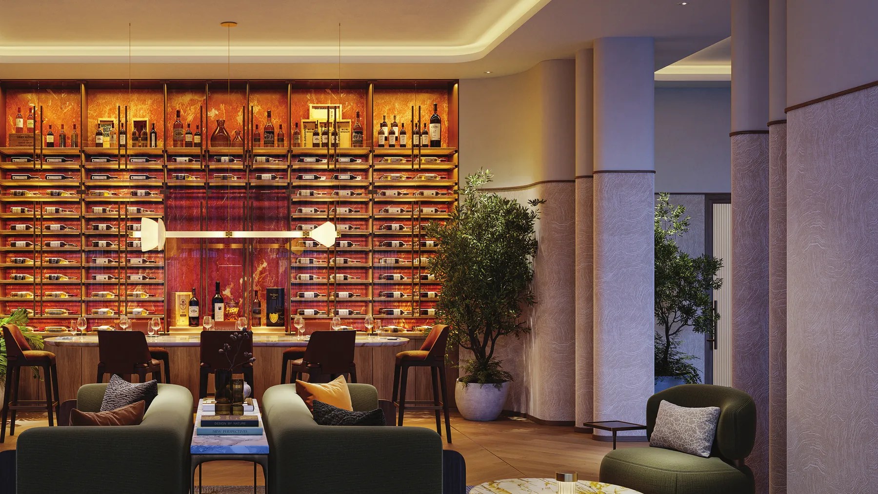 Artist's conceptual rendering of the wine cellar and tasting room at Viceroy Brickell